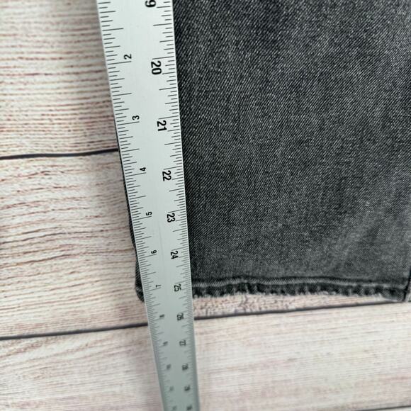 Sundry Straight Leg Animal Print Stripe Jeans Women's 31 Gray Button Fly - Picture 12 of 13